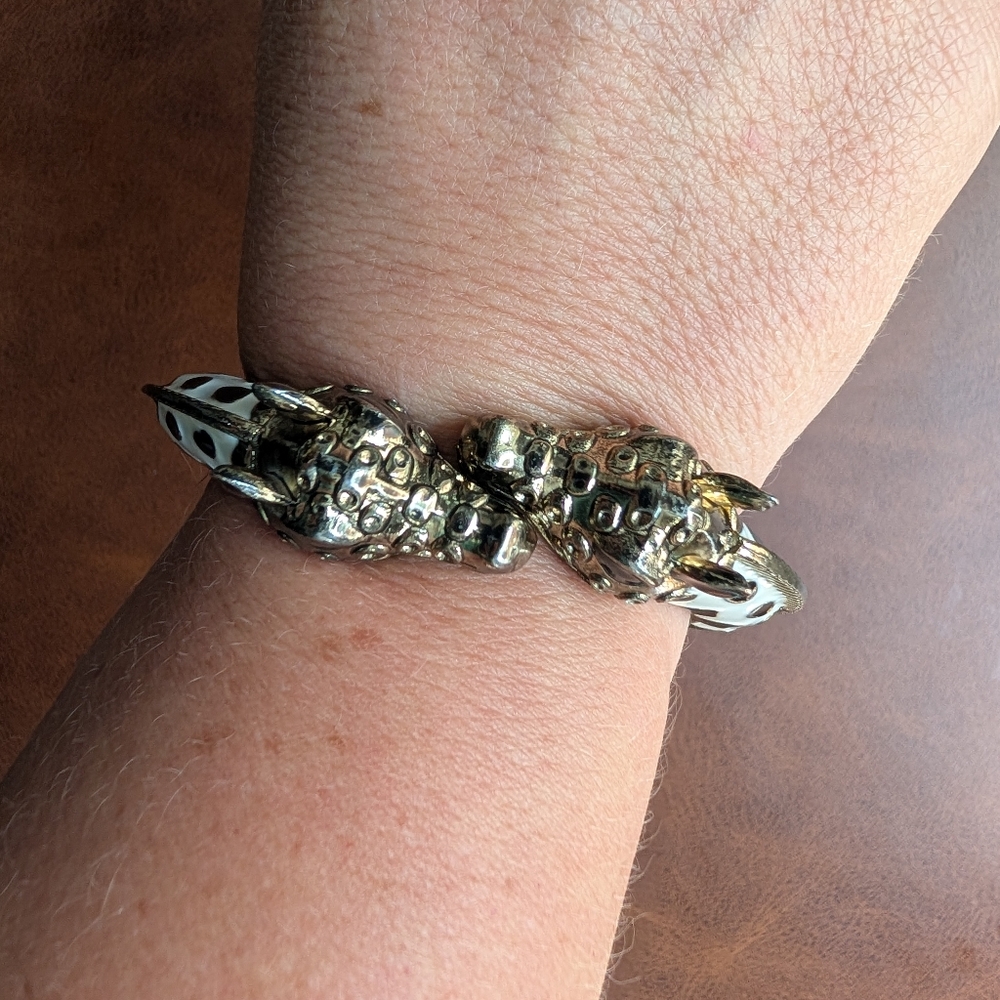Gold and Black Giraffe Bangle Bracelet - Picture 3 of 6